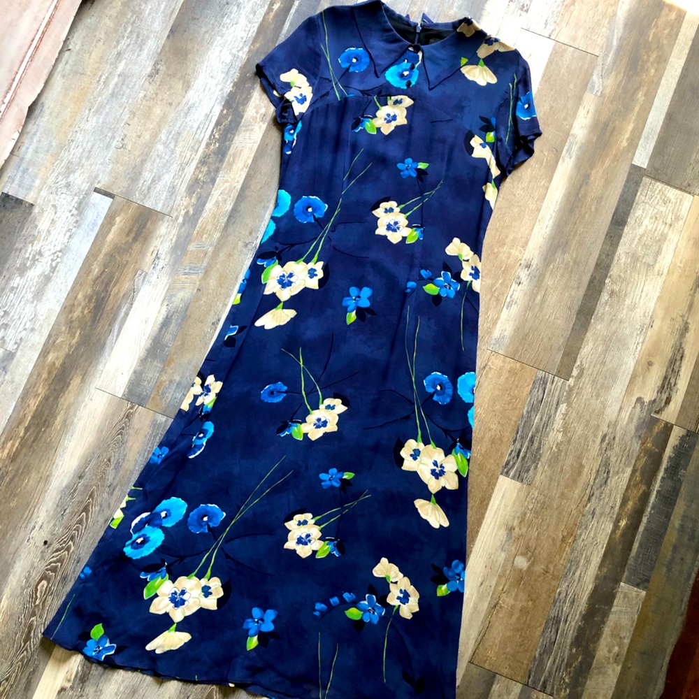 Floral, ankle length dress.